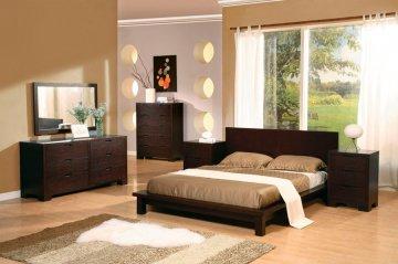 6 PC Seville Cappuccino Platform Bedroom Furniture Set