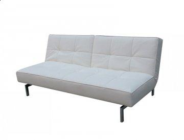 Finland White Leather Convertible Sofa