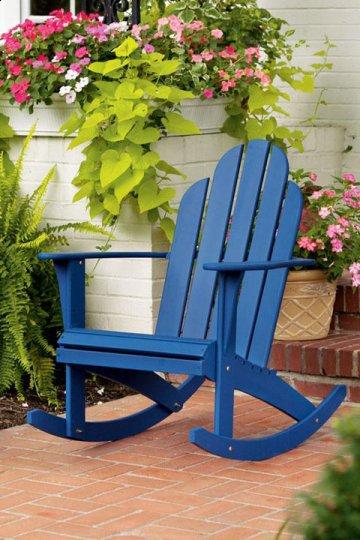 Woodstock Blue Adirondack Rocking Chair