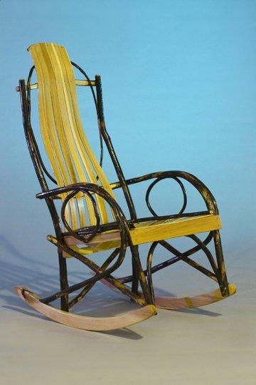 Hickory Log Rocking Chair