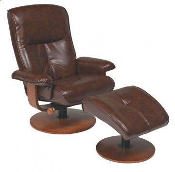 Nexus Brown R-634 Series Leather Swivel Recliner and Ottoman Set