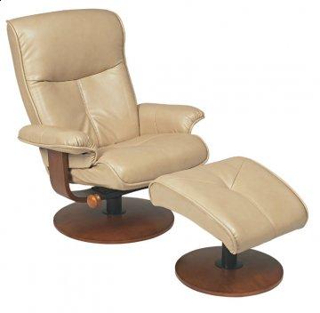 Nexus Sand R-634 Series Leather Swivel Recliner and Ottoman Set