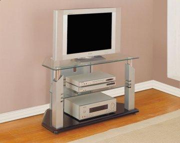 Glossy Silver Chrome TV Stand